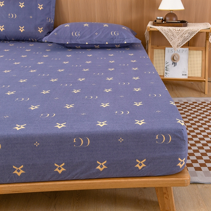 91家纺网 家纺一手货源 找家纺 茗婷家纺 2025新款供跨境外贸纯色印花防水床笠 时尚秀