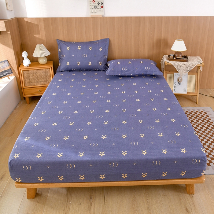 91家纺网 家纺一手货源 找家纺 茗婷家纺 2025新款供跨境外贸纯色印花防水床笠 时尚秀