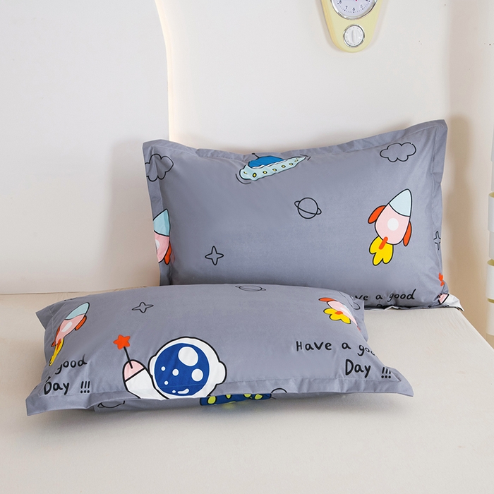 91家纺网 家纺一手货源 找家纺 茗婷家纺 2025新款供跨境外贸纯色印花防水床笠 太空旅行