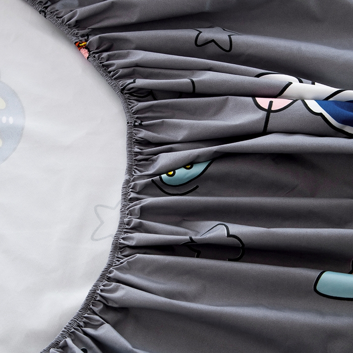 91家纺网 家纺一手货源 找家纺 茗婷家纺 2025新款供跨境外贸纯色印花防水床笠 太空旅行