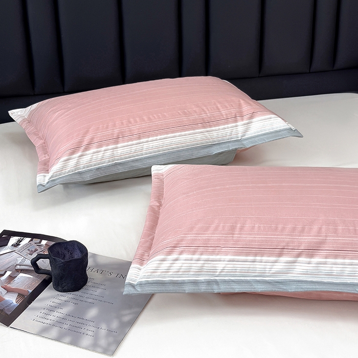 91家纺网 家纺一手货源 找家纺 茗婷家纺 2025新款供跨境外贸纯色印花防水床笠 条纹