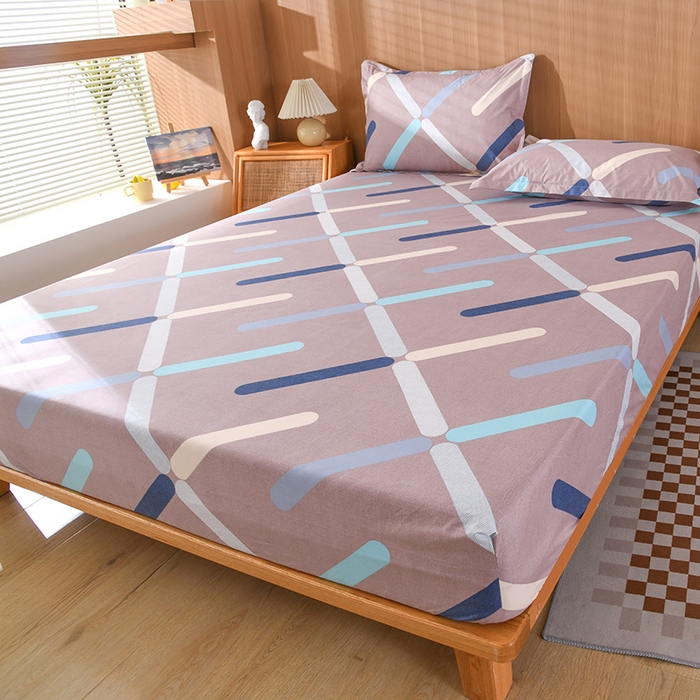 91家纺网 家纺一手货源 找家纺 茗婷家纺 2025新款供跨境外贸纯色印花防水床笠 唯一色彩-咖