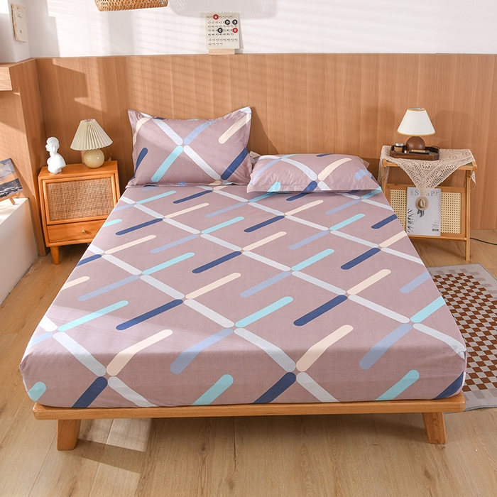 91家纺网 家纺一手货源 找家纺 茗婷家纺 2025新款供跨境外贸纯色印花防水床笠 唯一色彩-咖