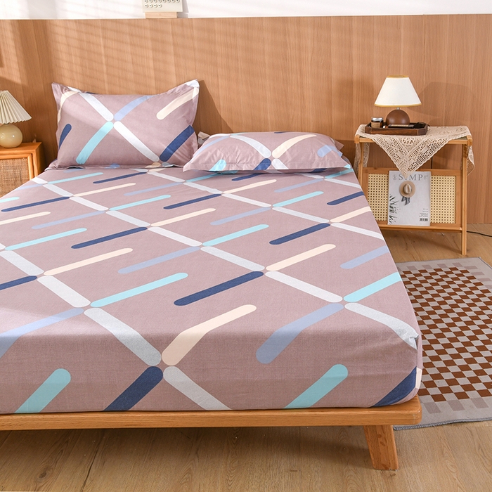 91家纺网 家纺一手货源 找家纺 茗婷家纺 2025新款供跨境外贸纯色印花防水床笠 唯一色彩-咖