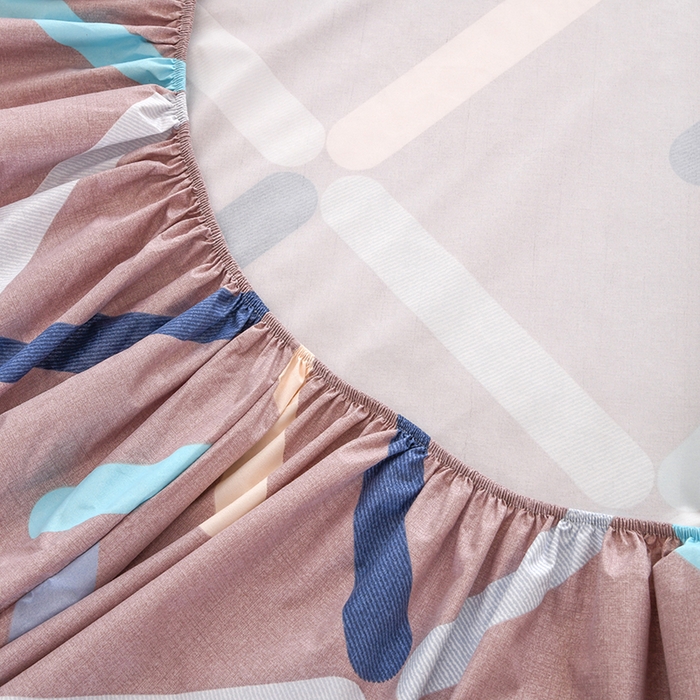 91家纺网 家纺一手货源 找家纺 茗婷家纺 2025新款供跨境外贸纯色印花防水床笠 唯一色彩-咖