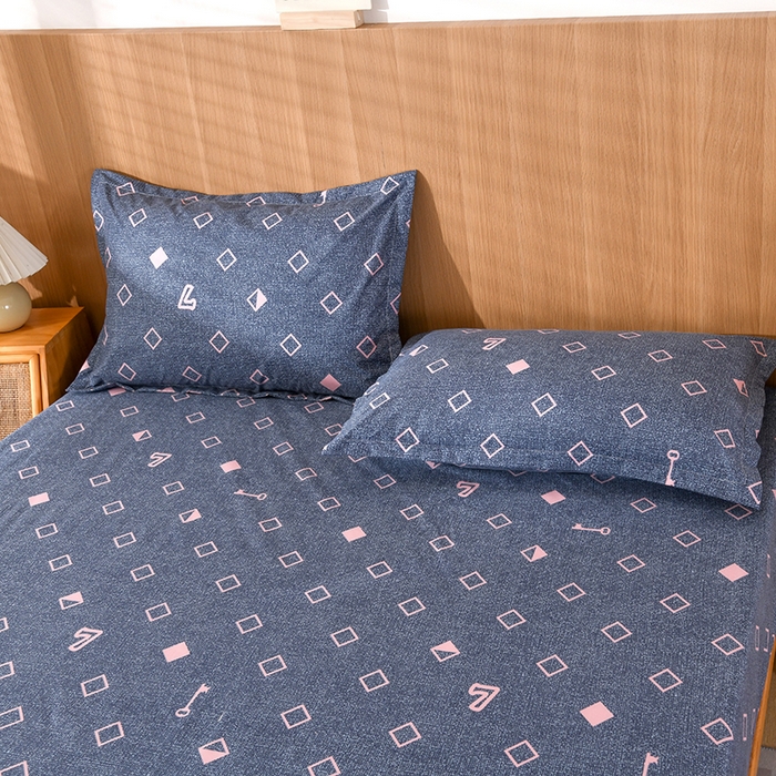 91家纺网 家纺一手货源 找家纺 茗婷家纺 2025新款供跨境外贸纯色印花防水床笠 心门