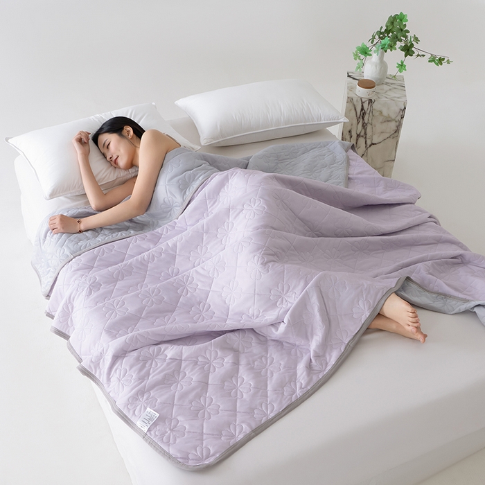 91家纺网 家纺一手货源 找家纺 伊梵居 2026新款简约凉感丝夏被夏凉被空调被 魅紫色