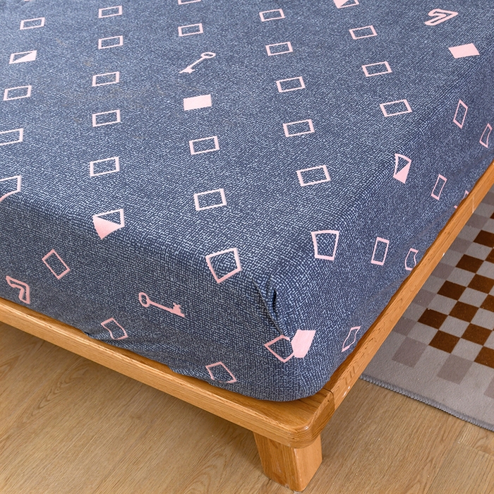 91家纺网 家纺一手货源 找家纺 茗婷家纺 2025新款供跨境外贸纯色印花防水床笠 心门