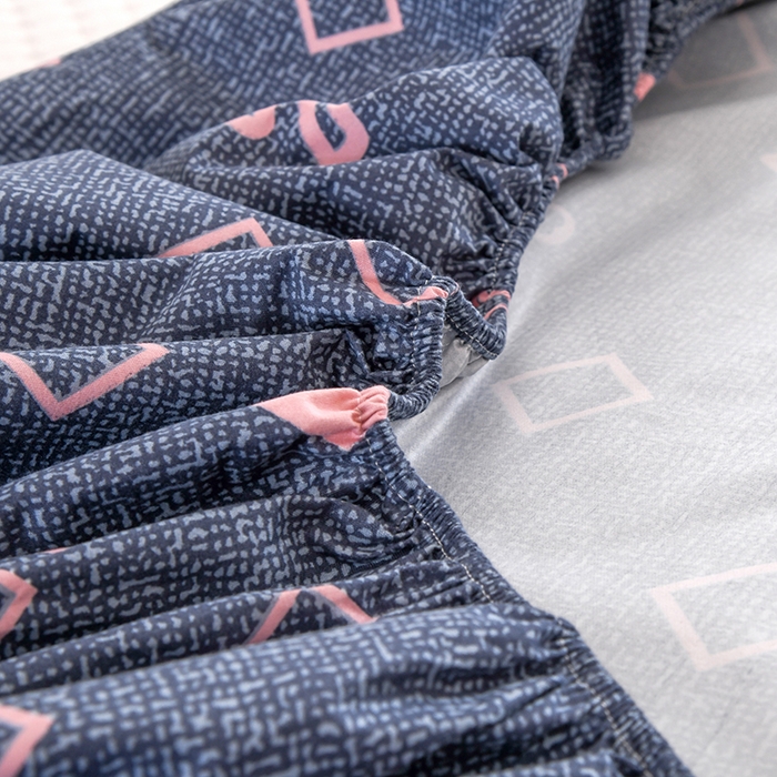 91家纺网 家纺一手货源 找家纺 茗婷家纺 2025新款供跨境外贸纯色印花防水床笠 心门