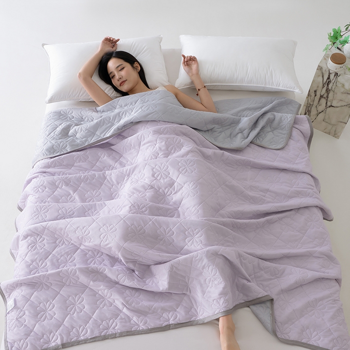 91家纺网 家纺一手货源 找家纺 伊梵居 2026新款简约凉感丝夏被夏凉被空调被 魅紫色