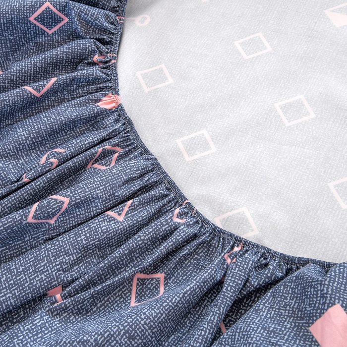 91家纺网 家纺一手货源 找家纺 茗婷家纺 2025新款供跨境外贸纯色印花防水床笠 心门