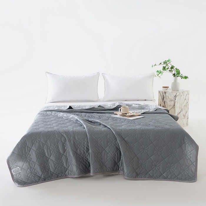 91家纺网 家纺一手货源 找家纺 伊梵居 2026新款简约凉感丝夏被夏凉被空调被 深灰色