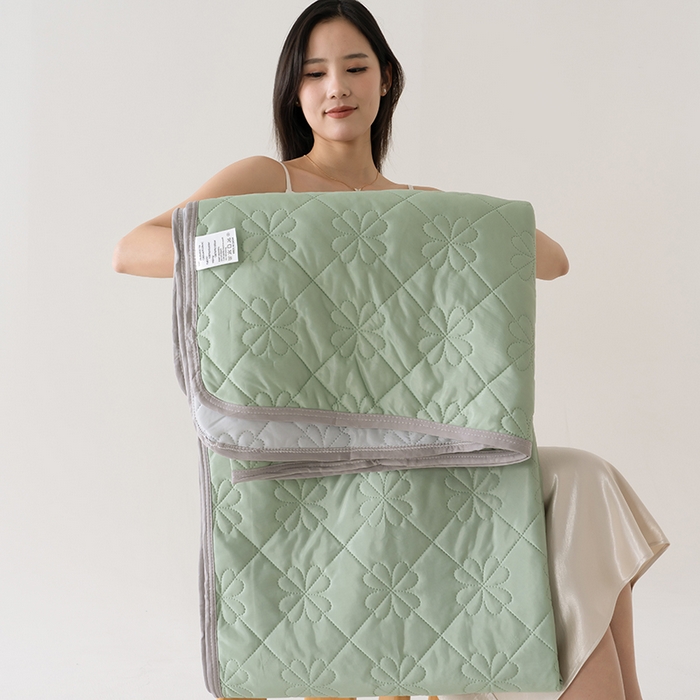 91家纺网 家纺一手货源 找家纺 伊梵居 2026新款简约凉感丝夏被夏凉被空调被 果绿色