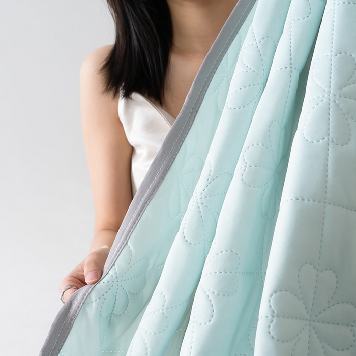 91家纺网 家纺一手货源 找家纺 伊梵居 2026新款简约凉感丝夏被夏凉被空调被 浅绿色