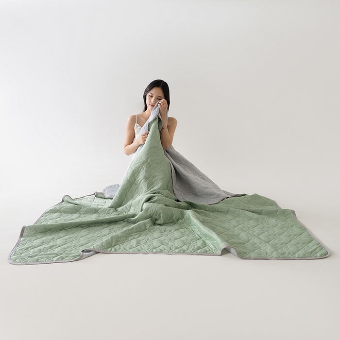 91家纺网 家纺一手货源 找家纺 伊梵居 2026新款简约凉感丝夏被夏凉被空调被 果绿色