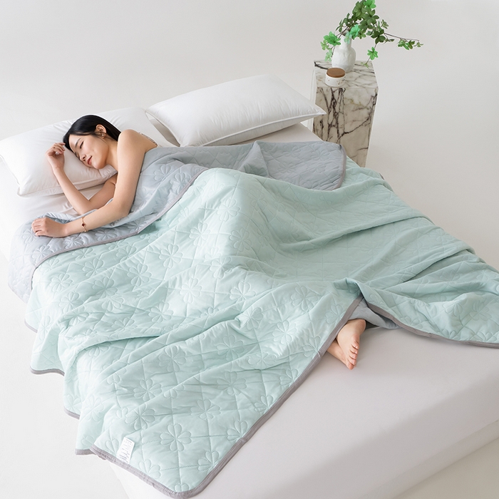 91家纺网 家纺一手货源 找家纺 伊梵居 2026新款简约凉感丝夏被夏凉被空调被 浅绿色