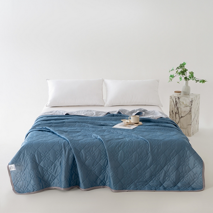 91家纺网 家纺一手货源 找家纺 伊梵居 2026新款简约凉感丝夏被夏凉被空调被 湖蓝色