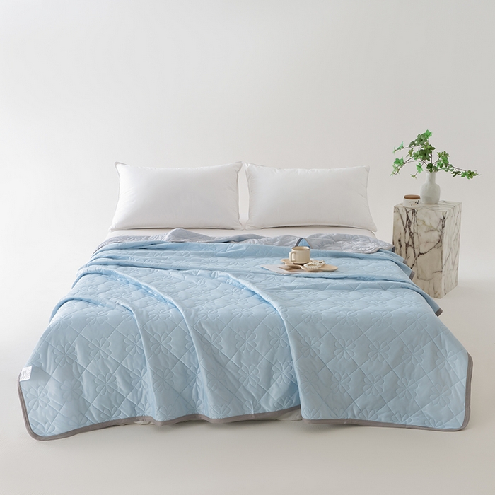 91家纺网 家纺一手货源 找家纺 伊梵居 2026新款简约凉感丝夏被夏凉被空调被 天蓝色