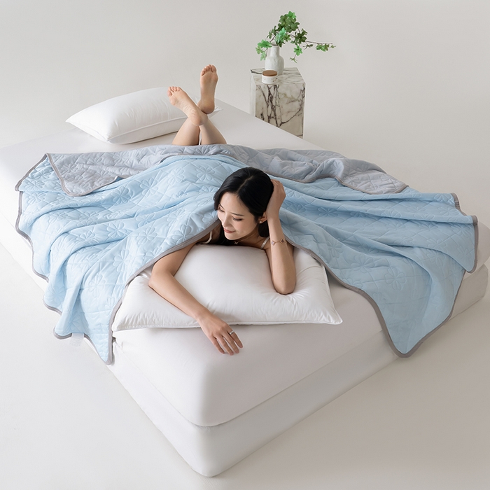 91家纺网 家纺一手货源 找家纺 伊梵居 2026新款简约凉感丝夏被夏凉被空调被 天蓝色