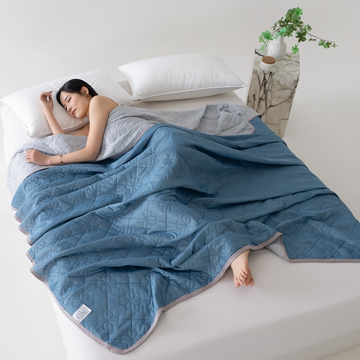 91家纺网 家纺一手货源 找家纺 伊梵居 2026新款简约凉感丝夏被夏凉被空调被 湖蓝色