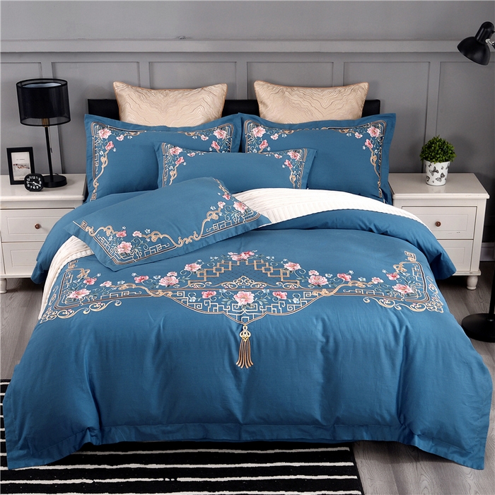 91家纺网 家纺一手货源 找家纺 （总）浩情国际婚庆供货中心 2026新款新中式风100支全棉高端刺绣四件套