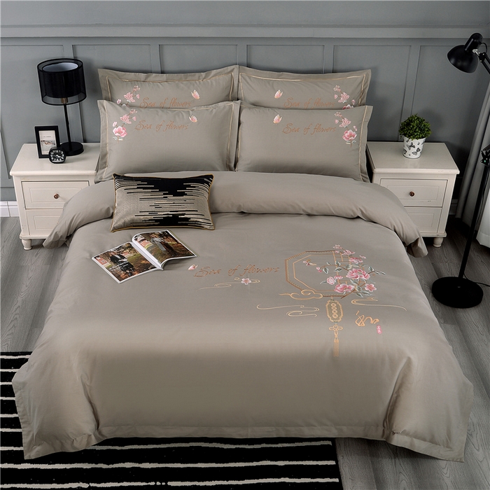 91家纺网 家纺一手货源 找家纺 （总）浩情国际婚庆供货中心 2026新款新中式风100支全棉高端刺绣四件套