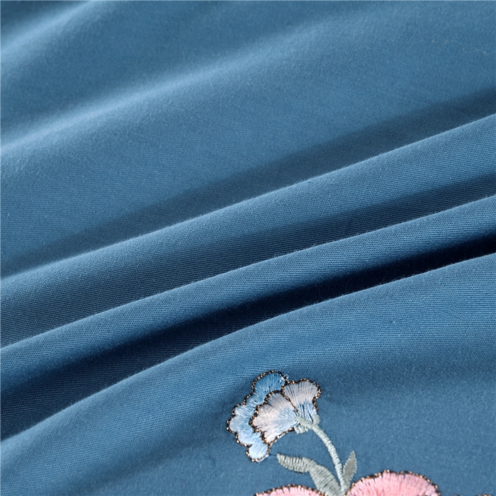 91家纺网 家纺一手货源 找家纺 浩情国际婚庆供货中心 2026新款新中式风100支全棉高端刺绣四件套 花间细雨-宾利兰