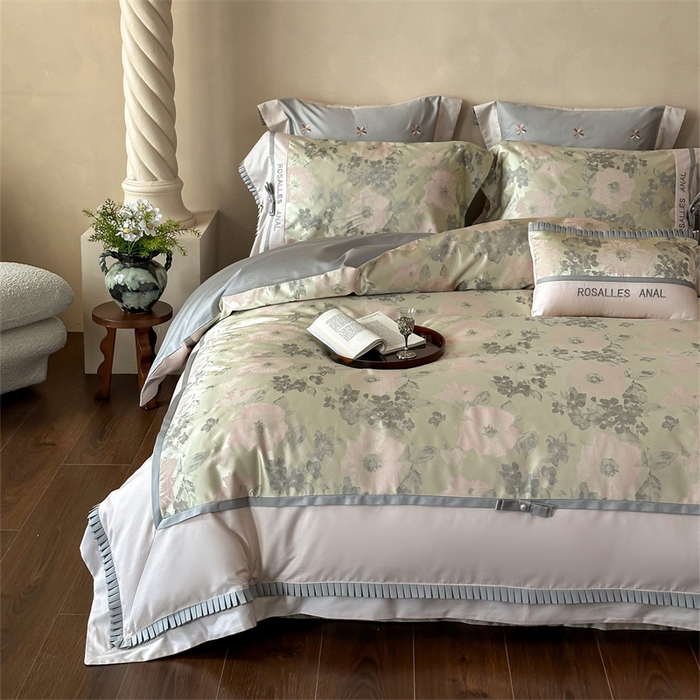 红番天婚庆 2025新款高精密金丝提花四件套--仲夏之梦系列 仲夏之梦-欧碧绿