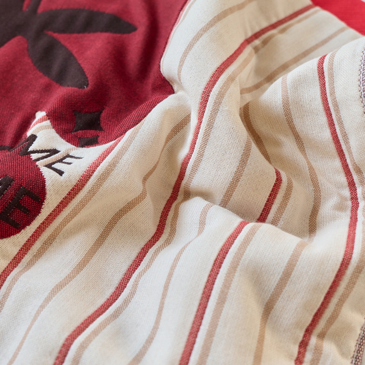 91家纺网 家纺一手货源 找家纺 沐瑟家纺 2026新款全棉纯棉八层枕巾-卡通格子 蝴蝶结 52x78cm枕巾一对