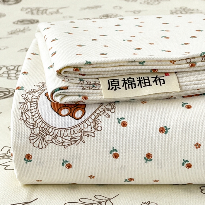 91家纺网 家纺一手货源 找家纺 咏绒家纺工厂店 2025新款100全棉纯棉老粗布花卉系列无印系列单品床单三件套【有版权】 叠拍图仅供参考不可下单