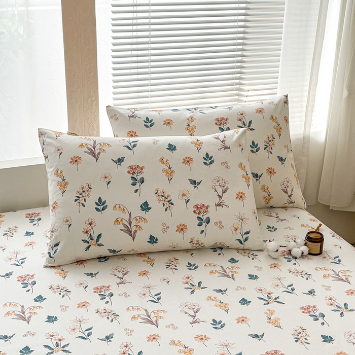 91家纺网 家纺一手货源 找家纺 咏绒家纺工厂店 2025新款100全棉纯棉老粗布花卉系列无印系列单品床单三件套【有版权】 雅梦