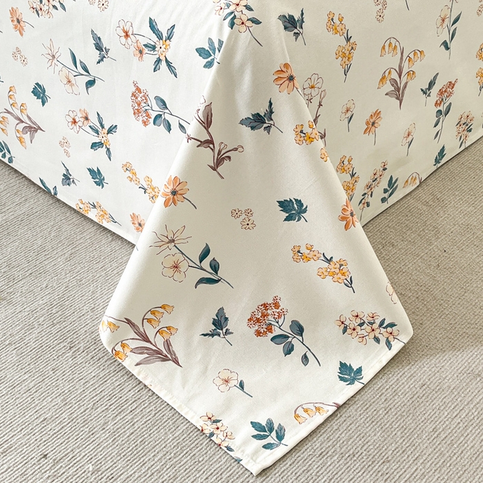 91家纺网 家纺一手货源 找家纺 咏绒家纺工厂店 2025新款100全棉纯棉老粗布花卉系列无印系列单品床单三件套【有版权】 雅梦