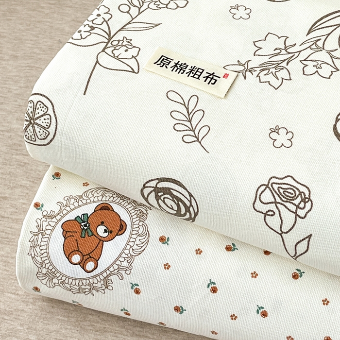 91家纺网 家纺一手货源 找家纺 咏绒家纺工厂店 2025新款100全棉纯棉老粗布花卉系列无印系列单品床单三件套【有版权】 叠拍图仅供参考不可下单