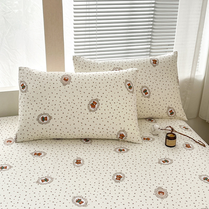 91家纺网 家纺一手货源 找家纺 咏绒家纺工厂店 2025新款100全棉纯棉老粗布花卉系列无印系列单品床单三件套【有版权】 时尚熊