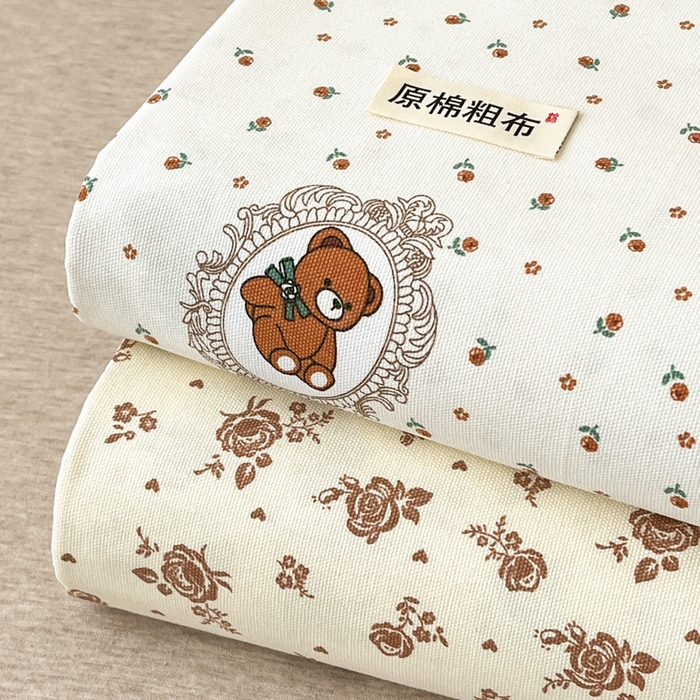 91家纺网 家纺一手货源 找家纺 咏绒家纺工厂店 2025新款100全棉纯棉老粗布花卉系列无印系列单品床单三件套【有版权】 叠拍图仅供参考不可下单