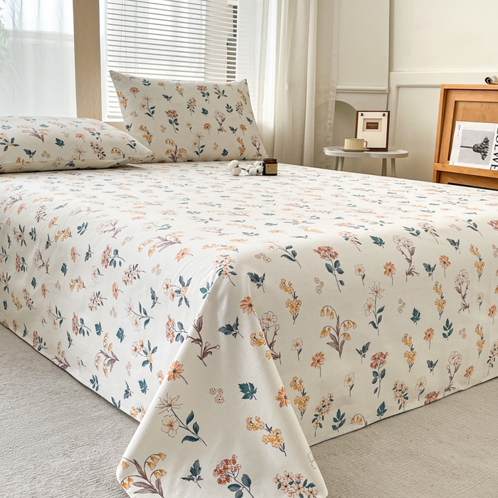 91家纺网 家纺一手货源 找家纺 咏绒家纺工厂店 2025新款100全棉纯棉老粗布花卉系列无印系列单品床单三件套【有版权】 雅梦