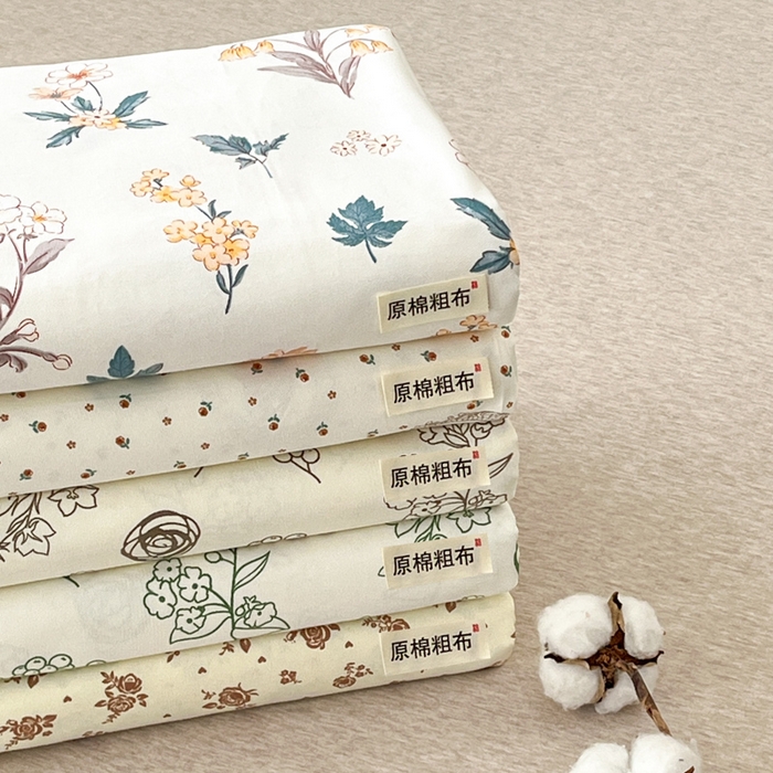 91家纺网 家纺一手货源 找家纺 咏绒家纺工厂店 2025新款100全棉纯棉老粗布花卉系列无印系列单品床单三件套【有版权】 叠拍图仅供参考不可下单