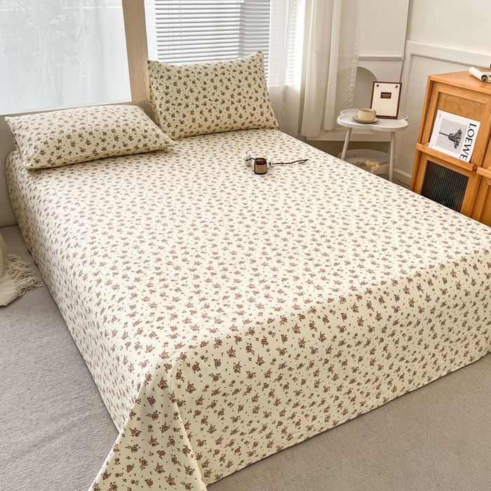 91家纺网 家纺一手货源 找家纺 咏绒家纺工厂店 2025新款100全棉纯棉老粗布花卉系列无印系列单品床单三件套【有版权】 花影爱情