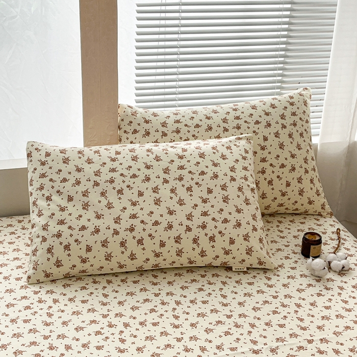 91家纺网 家纺一手货源 找家纺 咏绒家纺工厂店 2025新款100全棉纯棉老粗布花卉系列无印系列单品床单三件套【有版权】 花影爱情