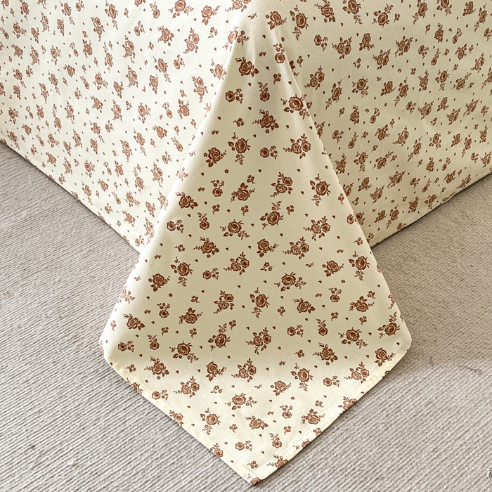 91家纺网 家纺一手货源 找家纺 咏绒家纺工厂店 2025新款100全棉纯棉老粗布花卉系列无印系列单品床单三件套【有版权】 花影爱情