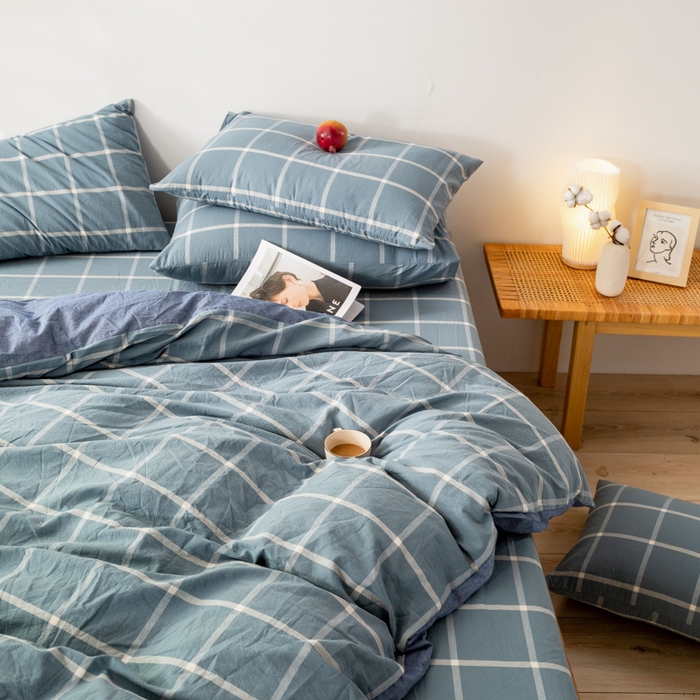 91家纺网 家纺一手货源 找家纺 （总）咏绒家纺工厂店 2025新款A类色织水洗棉四件套