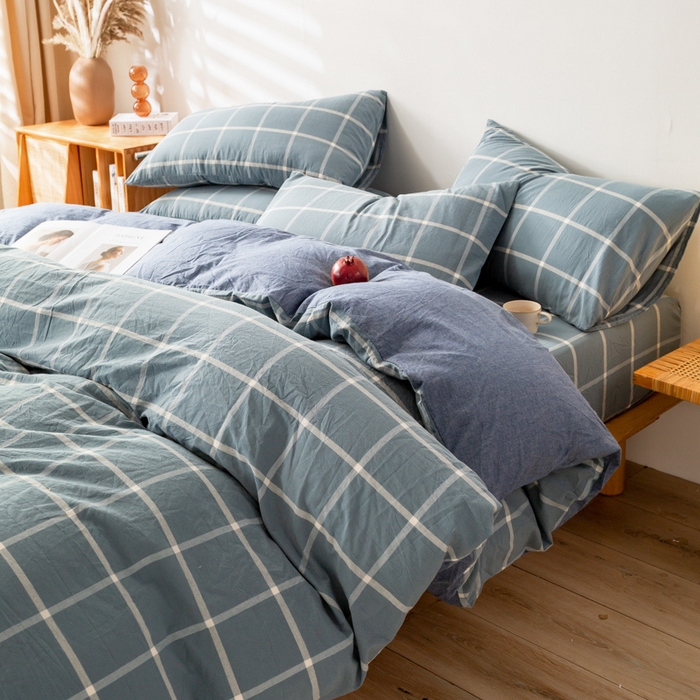 91家纺网 家纺一手货源 找家纺 （总）咏绒家纺工厂店 2025新款A类色织水洗棉四件套