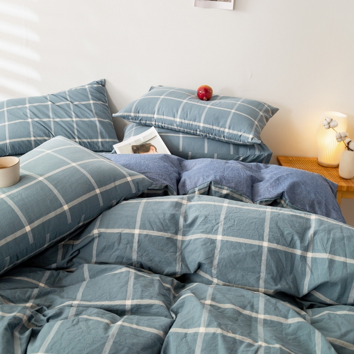 91家纺网 家纺一手货源 找家纺 （总）咏绒家纺工厂店 2025新款A类色织水洗棉四件套