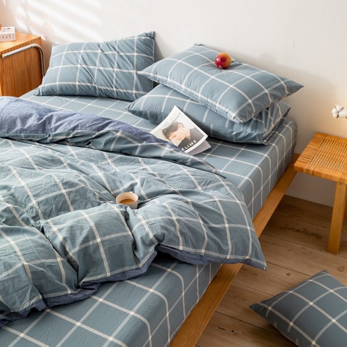 91家纺网 家纺一手货源 找家纺 （总）咏绒家纺工厂店 2025新款A类色织水洗棉四件套