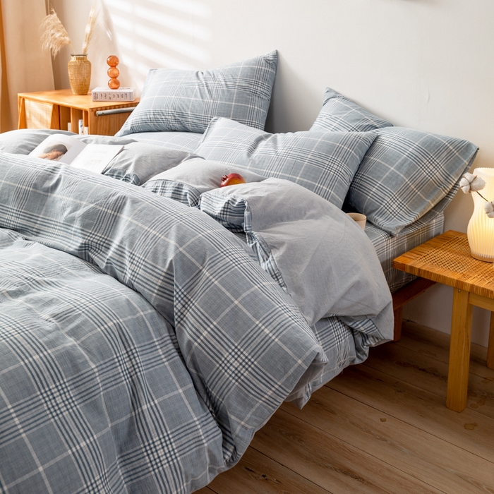 91家纺网 家纺一手货源 找家纺 （总）咏绒家纺工厂店 2025新款A类色织水洗棉四件套