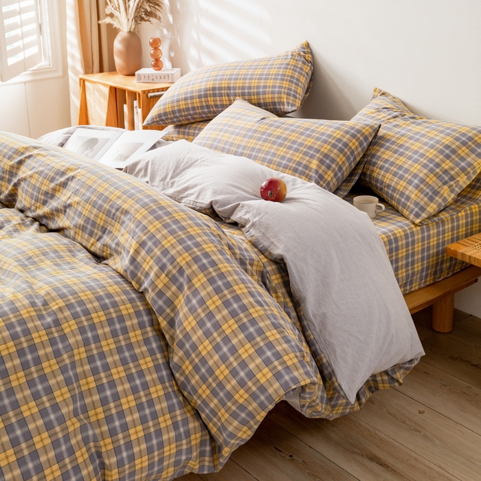 91家纺网 家纺一手货源 找家纺 （总）咏绒家纺工厂店 2025新款A类色织水洗棉四件套