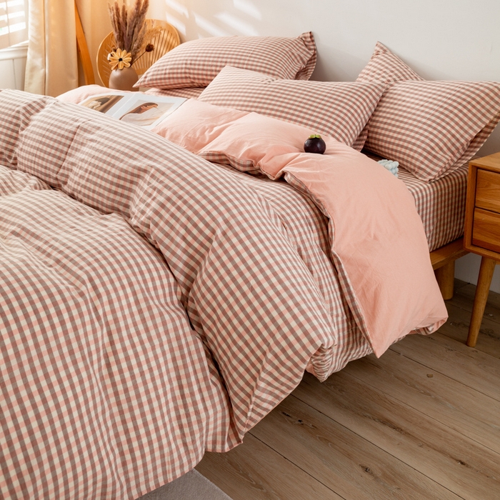 91家纺网 家纺一手货源 找家纺 （总）咏绒家纺工厂店 2025新款A类色织水洗棉四件套