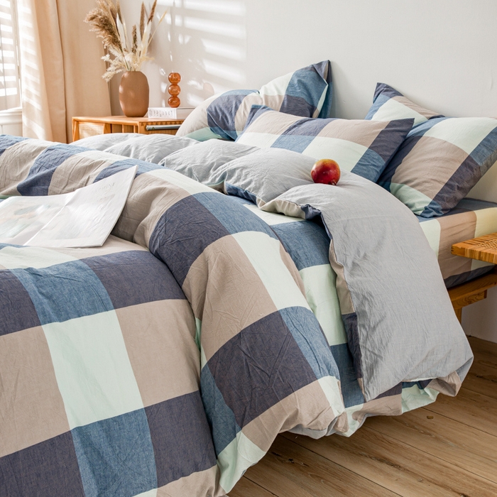 91家纺网 家纺一手货源 找家纺 （总）咏绒家纺工厂店 2025新款A类色织水洗棉四件套