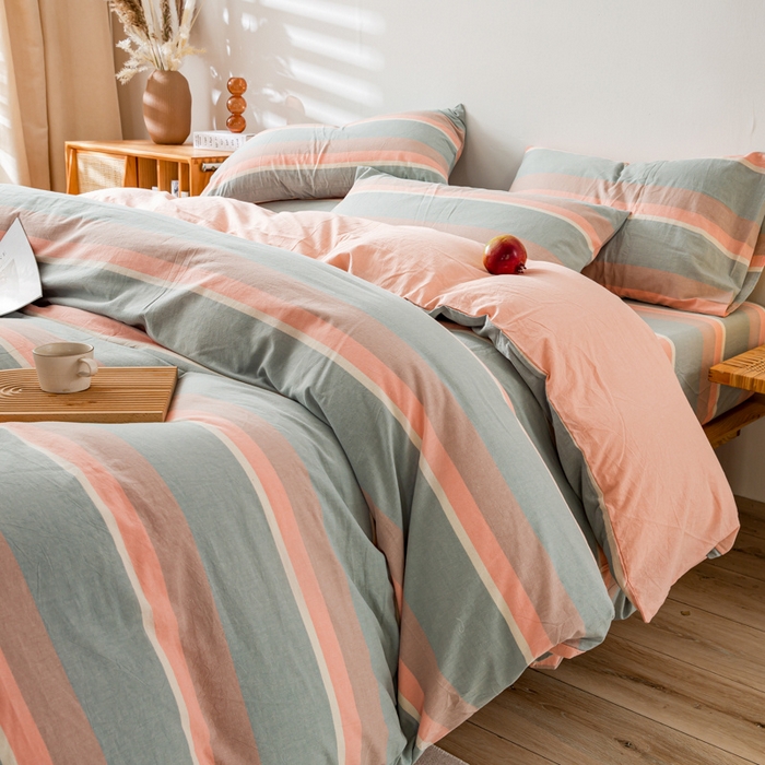 91家纺网 家纺一手货源 找家纺 （总）咏绒家纺工厂店 2025新款A类色织水洗棉四件套