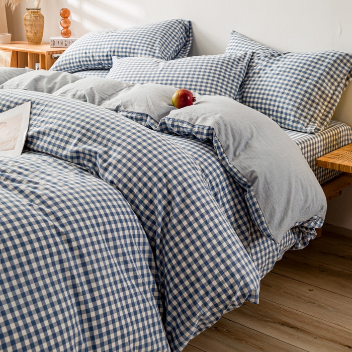 91家纺网 家纺一手货源 找家纺 （总）咏绒家纺工厂店 2025新款A类色织水洗棉四件套